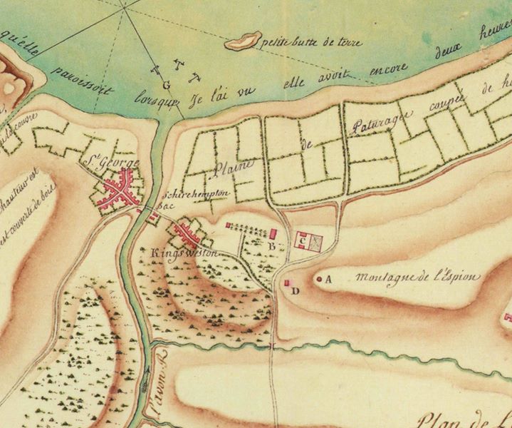 Detail of Lieutenant Colonel Paule St de Beville's map of the Avon, 1768, from Somerset Mapped. 